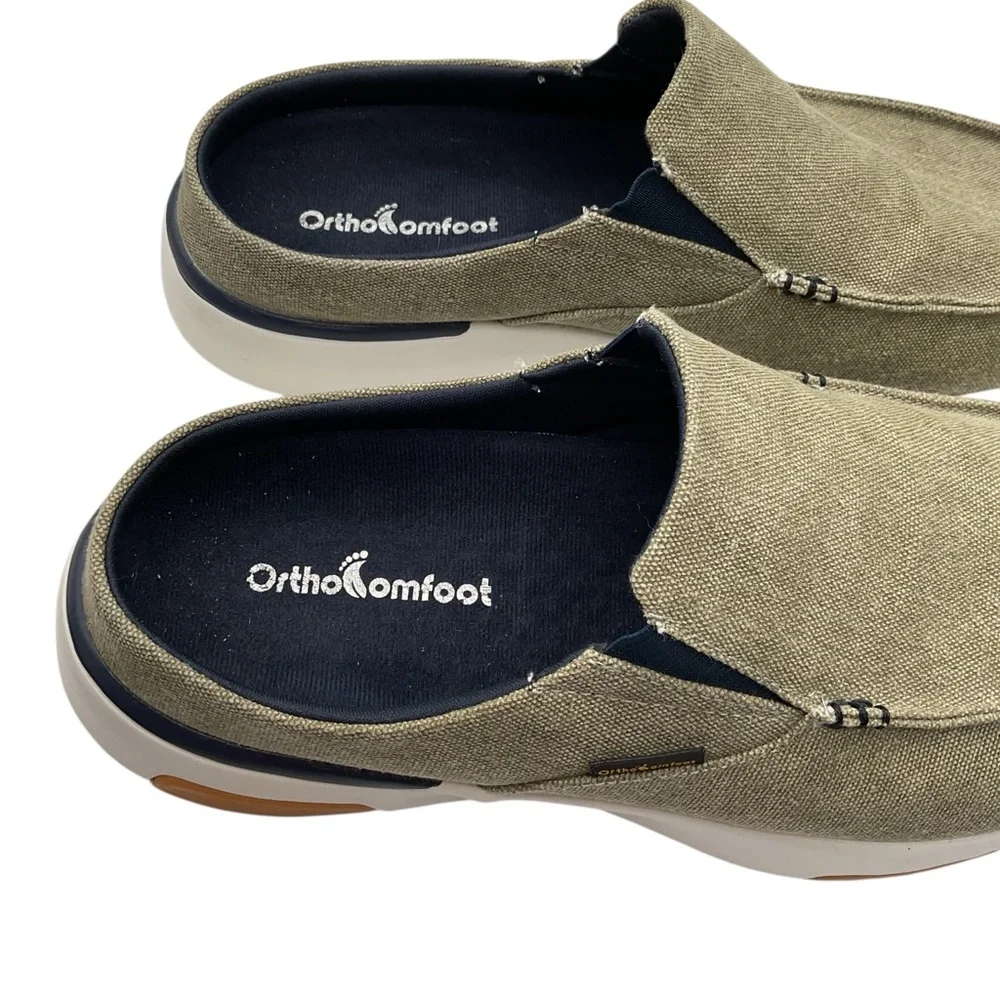 NWT OrthoComfoot Comfortable Mens Casual Slip-On Shoes - Olive size 42 US‎ 9
